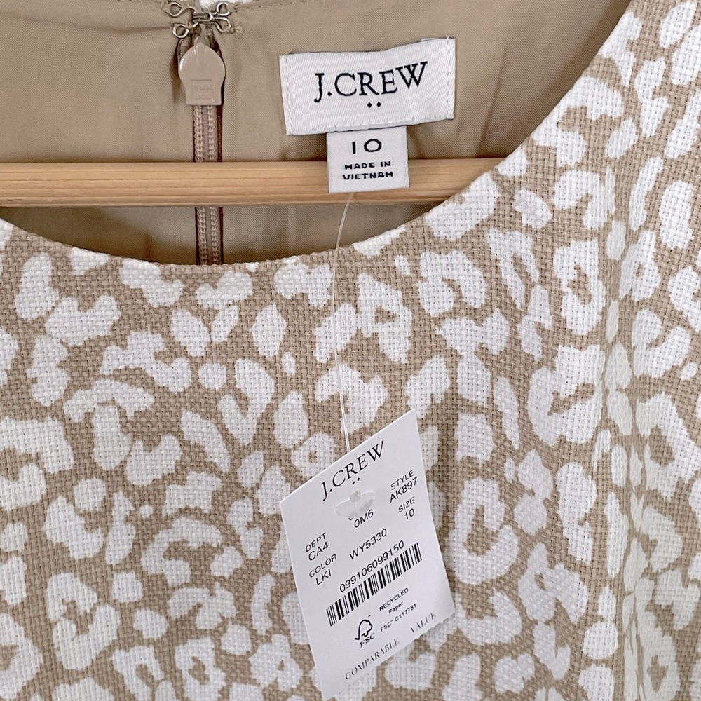 J.CREW FACTORY Leopard Print Sheath Dress - Women’s Size 10 - New With Tags - Picture 7 of 9